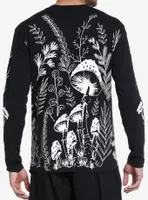 Black & White Mushroom Skull Long-Sleeve T-Shirt