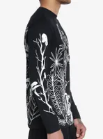 Black & White Mushroom Skull Long-Sleeve T-Shirt