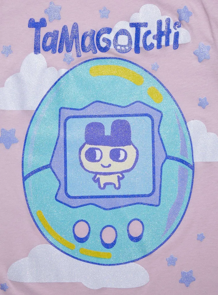 Tamagotchi Glitter Boyfriend Fit Girls T-Shirt