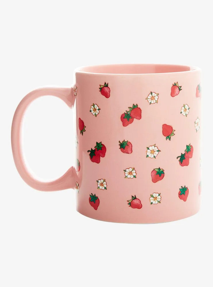 Strawberry Shortcake Coffee Mug, Ceramic Mug Lid Spoon