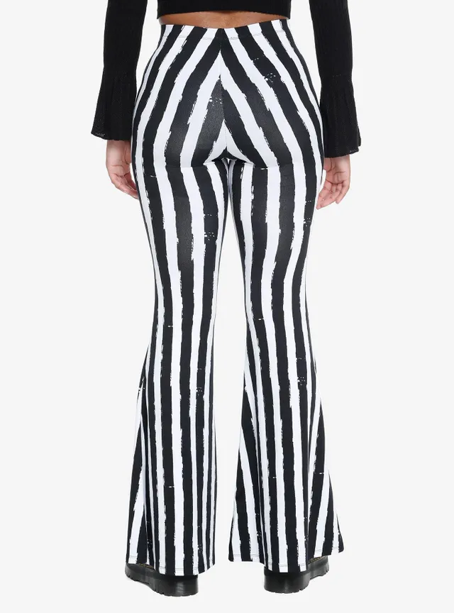 Hot Topic Cosmic Aura Black & White Stripe Girls Flare Pants