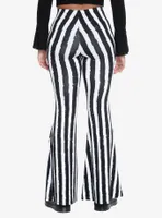 Cosmic Aura Black & White Stripe Girls Flare Pants