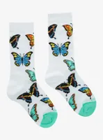 Cool Socks Butterfly Allover Print Crew Socks