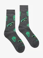 Cool Socks Alien Allover Print Crew Socks