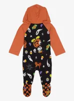 Disney Mickey Mouse Halloween Allover Print Footed Infant One-Piece - BoxLunch Exclusive
