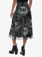 Thorn & Fable Dark Forest Mesh Midi Skirt