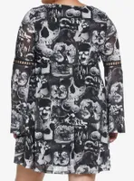 Social Collision Sleepy Hollow Collage Bell Sleeve Dress Plus