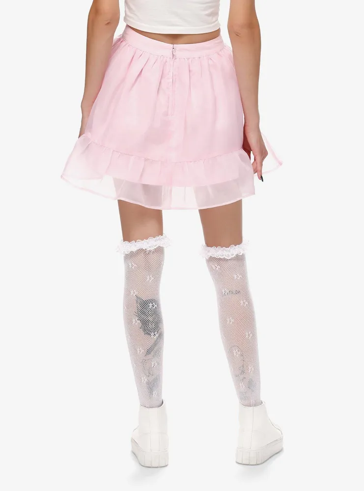 Sweet Society Pink Organza Bow Mini Skirt Plus