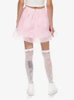 Sweet Society Pink Organza Bow Mini Skirt Plus
