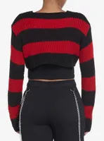 Social Collision Red & Black Bolero Girls Knit Sweater