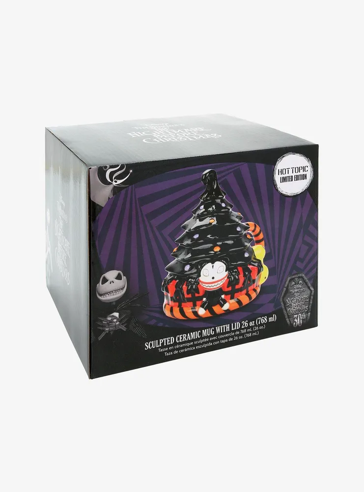 The Nightmare Before Christmas Black Tree Sculpted Mug With Lid Hot Topic Exclusive
