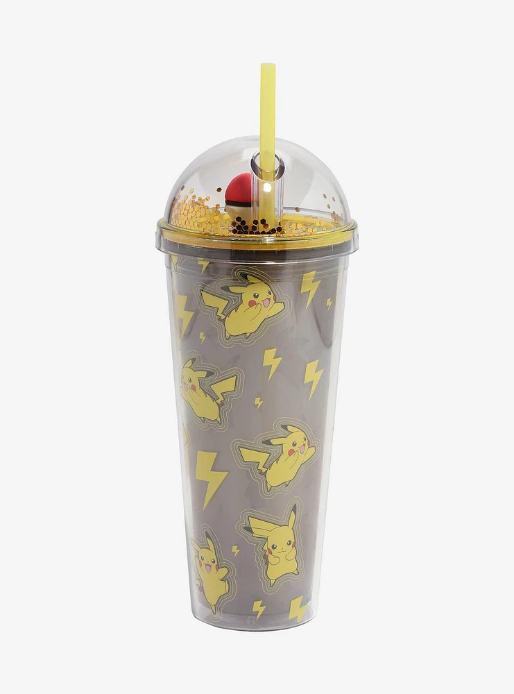 Pokemon Pikachu Glitter Dome Acrylic Travel Cup