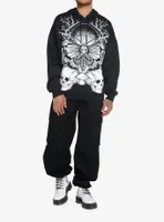 Social Collision® Death Moth Skull Oversized Hoodie