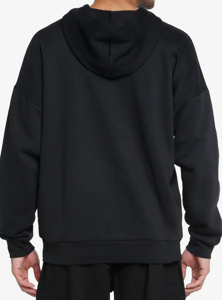 Social Collision® Death Moth Skull Oversized Hoodie