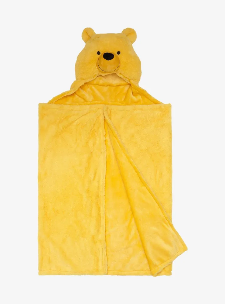 Disney Winnie The Pooh Plush Hooded Throw Blanket