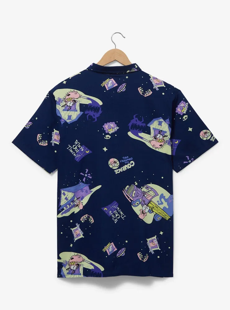 Courage the Cowardly Dog Scenic Allover Print Woven Button Up - BoxLunch Exclusive