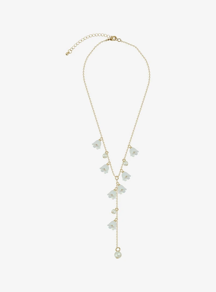 Thorn & Fable Cascading Flower Lariat Necklace
