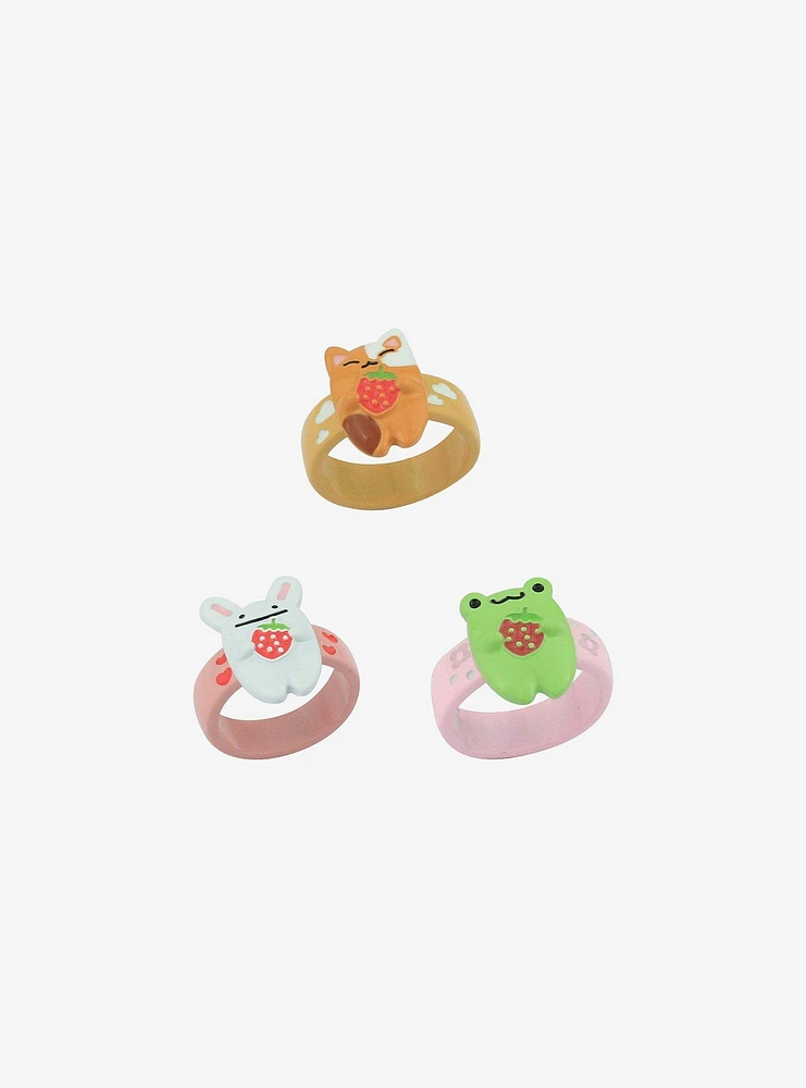 Sweet Society Strawberry Critters Ring Set