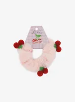 Sweet Society 3D Cherries Furry Scrunchie