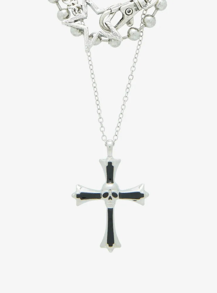 Social Collision Cross Star Ball Chain Necklace Set