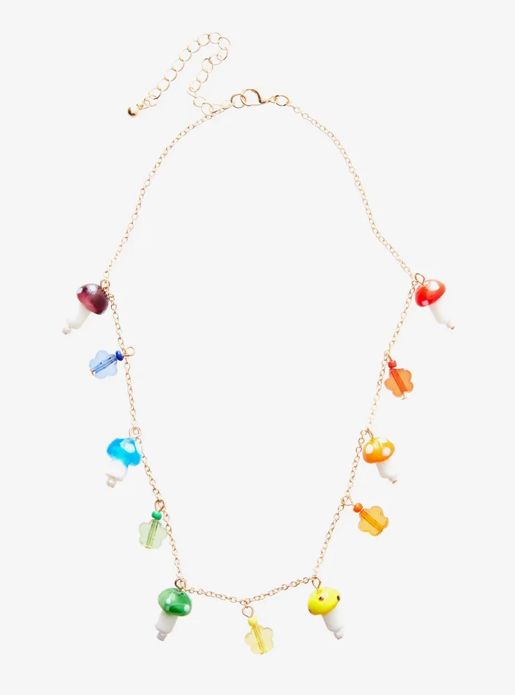 Thorn & Fable Rainbow Mushroom Necklace