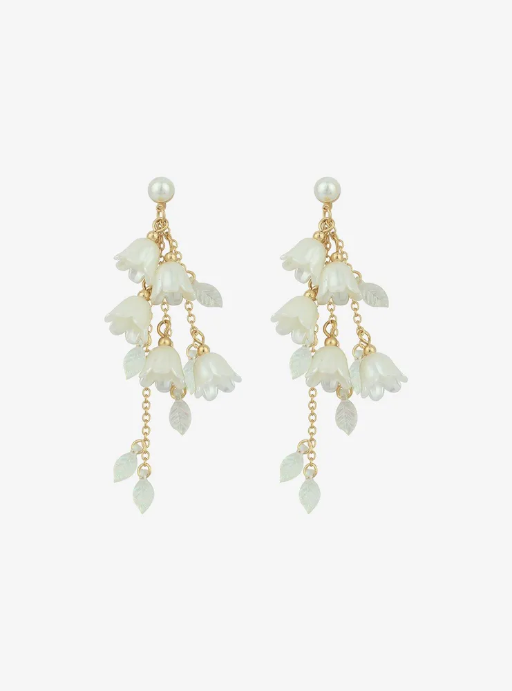 Thorn & Fable Floral Pearl Drop Earrings