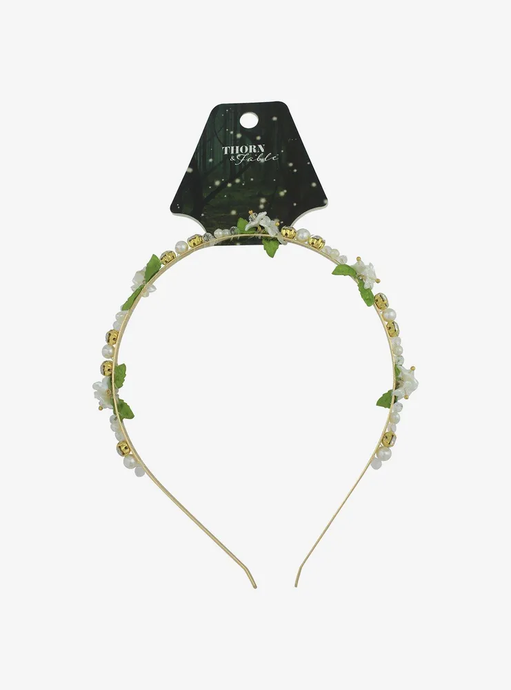 Thorn & Fable Dainty White Flower Headband
