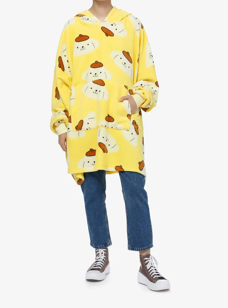 Pompompurin Fuzzy Girls Oversized Hoodie