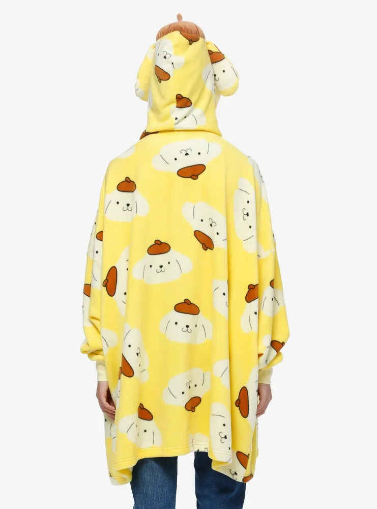 Pompompurin Fuzzy Girls Oversized Hoodie