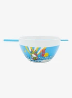 Hello Kitty Kaiju Ramen Bowl With Chopsticks