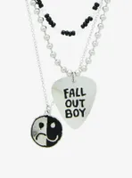 Fall Out Boy Guitar Pick Face Necklace Set