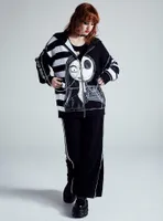 Her Universe The Nightmare Before Christmas Jack Stripe Split Girls Oversized Hoodie