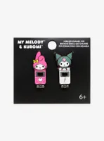 Loungefly My Melody & Kuromi Glitter Phones Enamel Pin Set