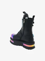 KOI Anodized Metal Platform Combat Boots