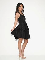 Black Pretty Pirate Lace-Up Dress