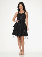 Black Pretty Pirate Lace-Up Dress