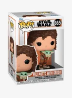 Funko Pop! Star Wars The Mandalorian Peli Motto with Grogu Bobble-Head