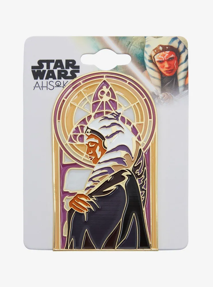 Star Wars Ahsoka Stained Glass Portrait Enamel Pin - BoxLunch Exclusive