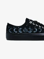 Celestial Moon Phase Lace-Up Sneakers