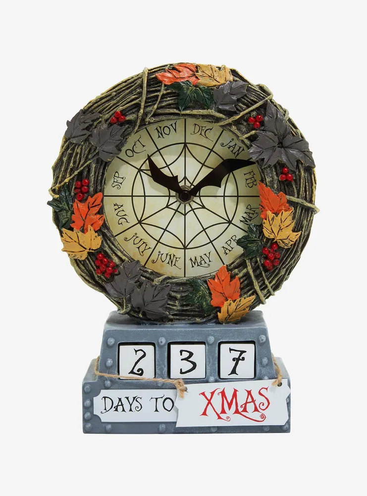 The Nightmare Before Christmas Foliage Countdown Table Clock