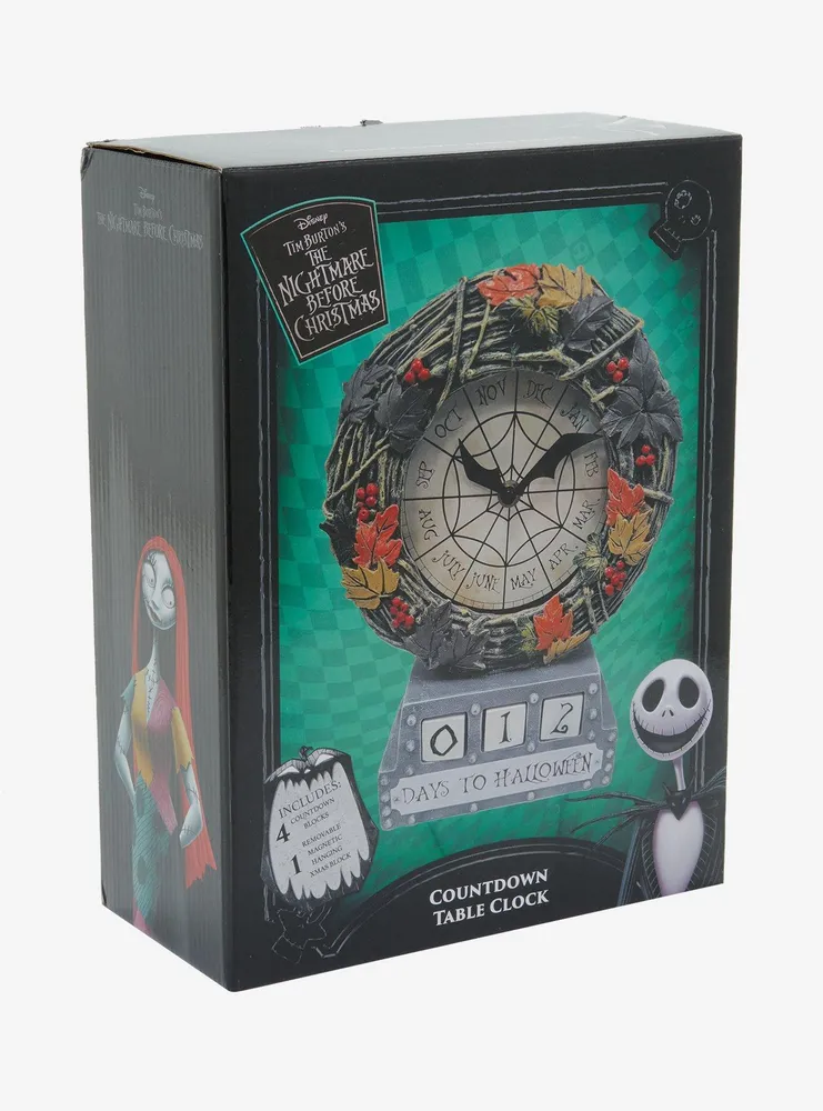 The Nightmare Before Christmas Foliage Countdown Table Clock