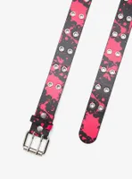 Black & Hot Pink Splatter Grommet Belt