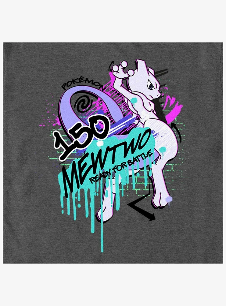 Pokemon Mewtwo Ready For Battle Graffiti T-Shirt