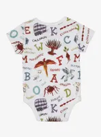 Harry Potter Alphabet Icons Allover Print Infant One-Piece - BoxLunch Exclusive