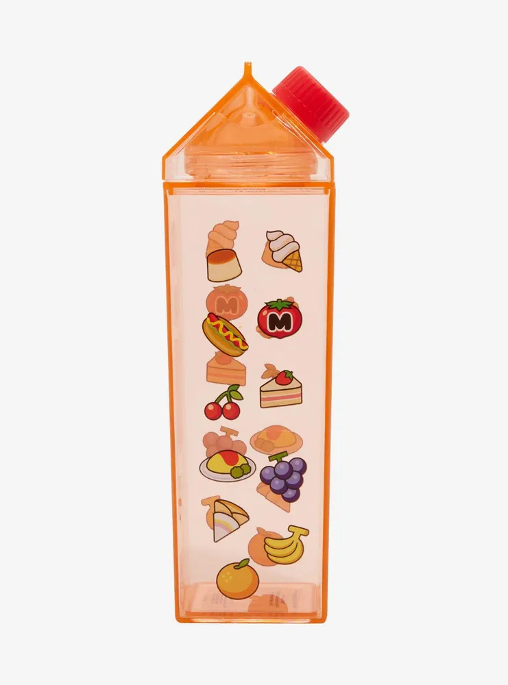 Boxlunch Nintendo Kirby Food Allover Print Milk Carton Water Bottle