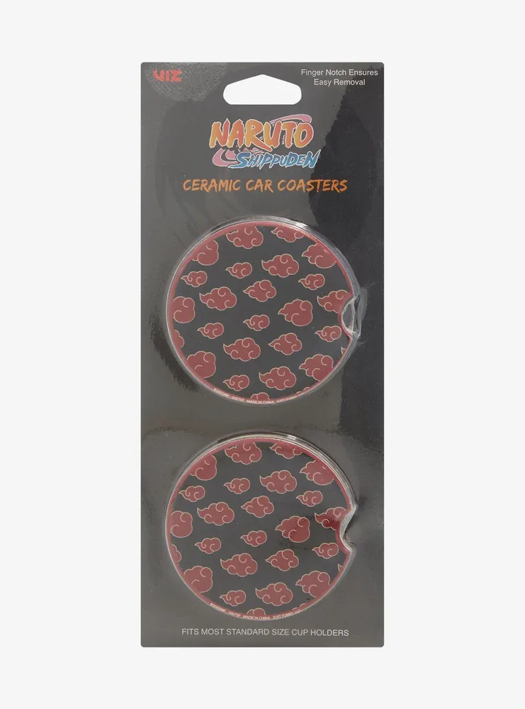 Naruto Shippuden Akatsuki Cloud Allover Print Ceramic Car Coasters