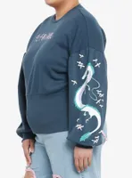 Her Universe Studio Ghibli Spirited Away Haku Embroidered Puff Ink Girls Sweatshirt Plus