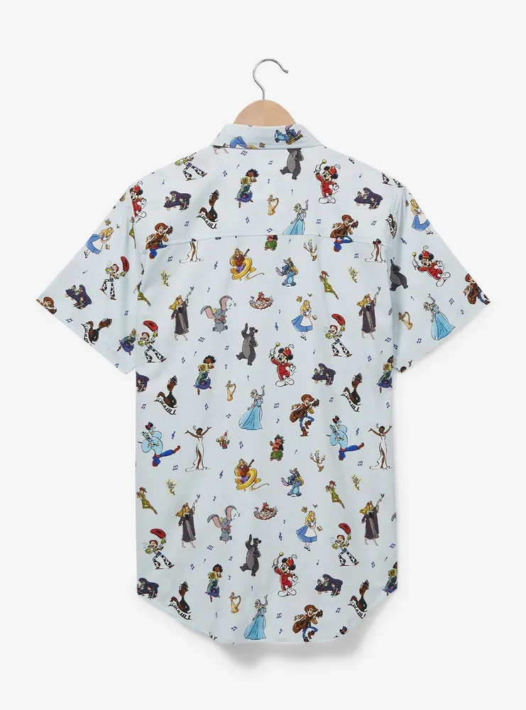 Disney 100 Character Portraits Allover Print Woven Button-Up - BoxLunch Exclusive