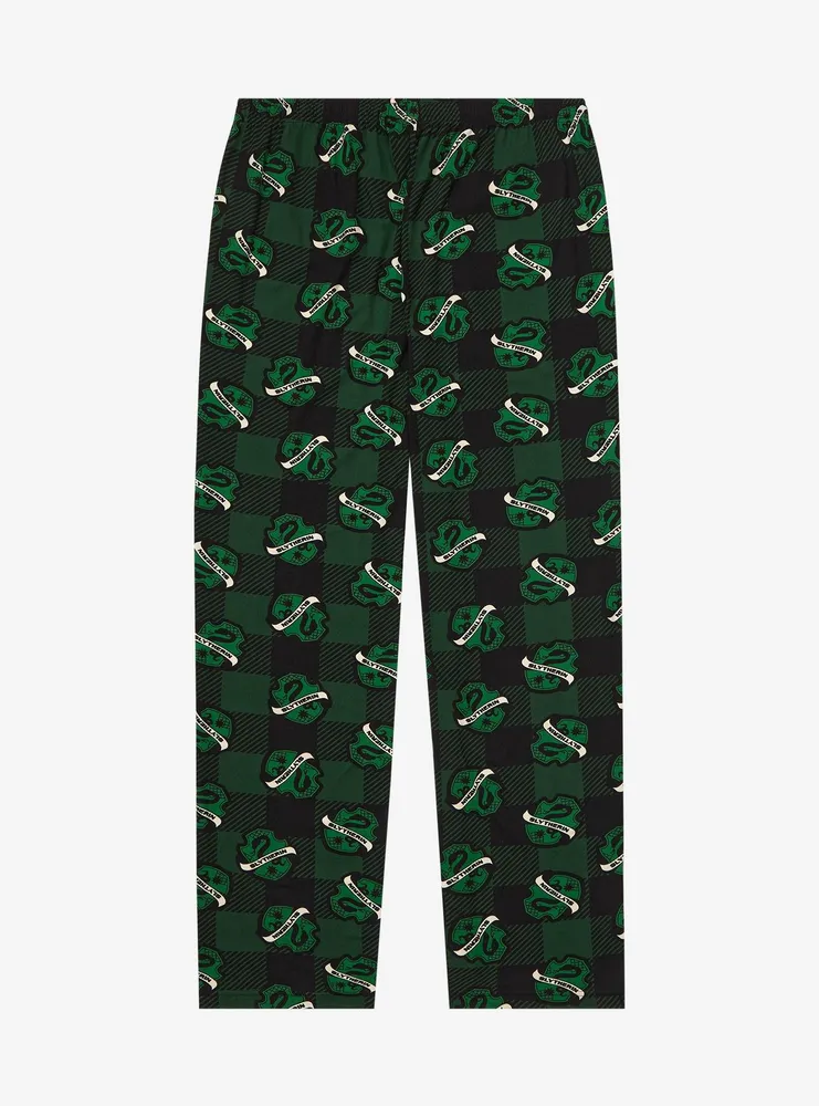Harry Potter Plaid Slytherin Allover Print Sleep Pants - BoxLunch Exclusive