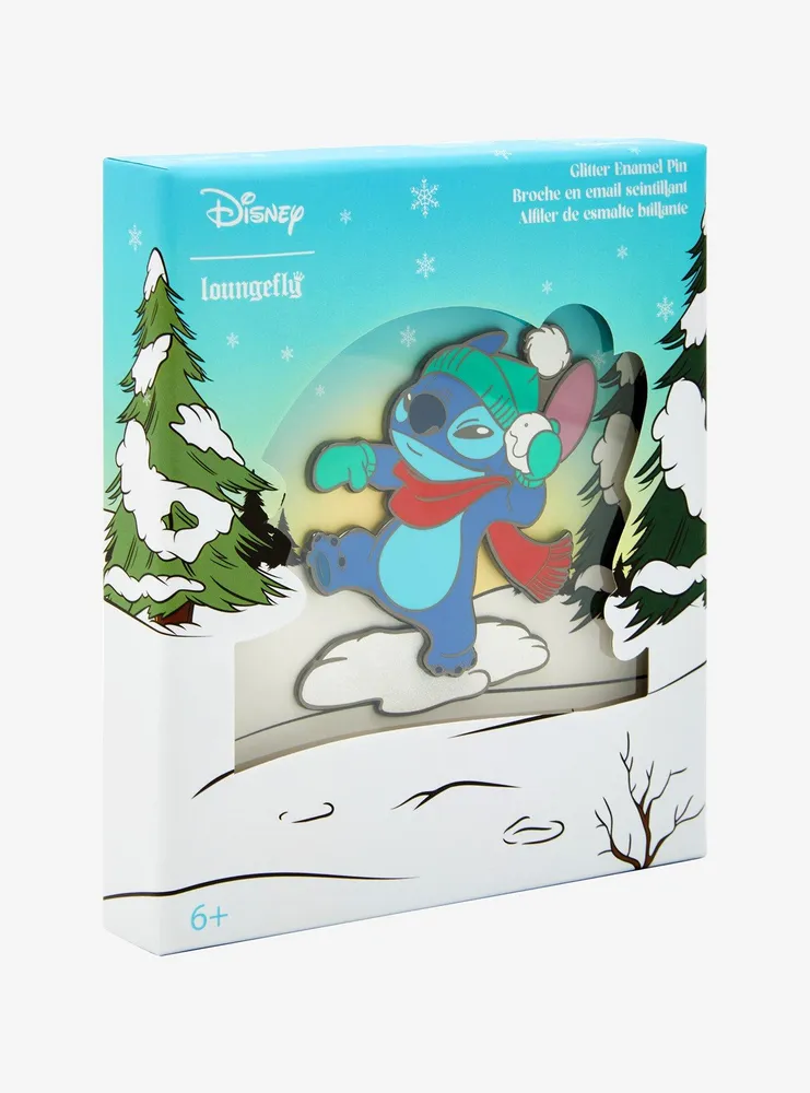 Loungefly Disney Lilo & Stitch Snowball Glitter Limited Edition Enamel Pin - BoxLunch Exclusive